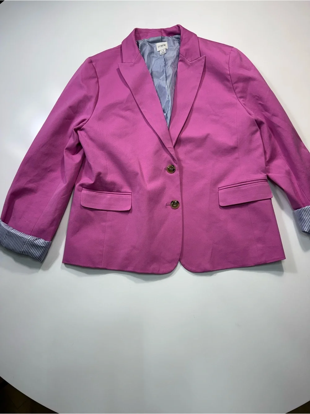J. Crew Fuchsia Notch-Lapel Tailored Blazer